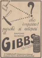 Sapone Da Barba GIBBS - 1922 Pubblicità Epoca - Vintage Advertising - Publicités