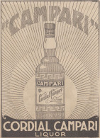 Cordial Campari Liquor - 1922 Pubblicità Epoca - Vintage Advertising - Publicités