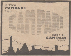 CAMPARI - Illustrazione Città In Penombra - 1922 Pubblicità - Vintage Ad - Pubblicitari