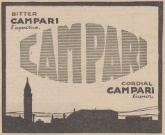 CAMPARI - Illustrazione Città In Penombra - 1922 Pubblicità - Vintage Ad - Pubblicitari