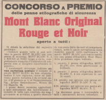 Penna Stilografica MOINT BLANC Rouge Et Noir - 1923 Pubblicità Epoca - Pubblicitari