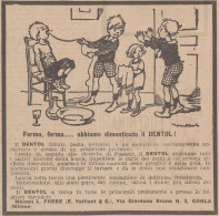 Dentifricio DENTOL - Vignetta - Fanciulli In Casa - 1923 Pubblicità - Pubblicitari