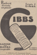 Sapone Da Barba GIBBS - 1923 Pubblicità Epoca - Vintage Advertising - Pubblicitari