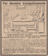 Carbone BELLOC - Vignetta - Per Dormire Tranquillamente - 1923 Pubblicità - Pubblicitari