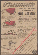 Suola Ortopedica PNEUMETTE - 1923 Pubblicità Epoca - Vintage Advertising - Pubblicitari