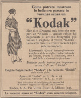 Come Potete Passare Vacanze Senza Un KODAK - 1923 Pubblicità - Vintage Ad - Pubblicitari