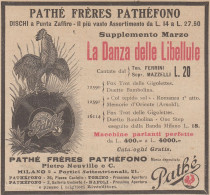 Pathé Frères Pathéfono - La Danza Delle Libellule - 1923 Pubblicità Epoca - Pubblicitari