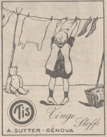 TIS Tinge Stoffe - A. Sutter - Genova - 1925 Pubblicità Epoca - Vintage Ad - Publicités