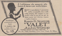 Rasoio Di Sicurezza VALET AutoStrop - 1925 Pubblicità Epoca - Vintage Ad - Publicités