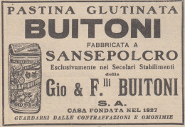 Pastina Glutinata BUITONI - Sansepolcro - 1925 Pubblicità - Vintage Ad - Publicités