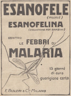 ESANOFELE Contro Febbri Di Malaria - 1926 Pubblicità - Vintage Advertising - Publicités