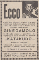 Ricostituente GINEGAMOLO - Katakudo - 1926 Pubblicità Epoca - Vintage Ad - Reclame