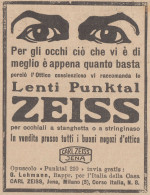 Lenti Punktal ZEISS - 1926 Pubblicità Epoca - Vintage Advertising - Reclame