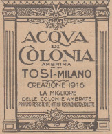 Acqua Di Colonia AMBRINA - Tosi - Milano - 1926 Pubblicità - Vintage Ad - Reclame