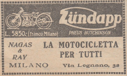 ZUNDAPP La Motocicletta Per Tutti - 1926 Pubblicità - Vintage Advertising - Reclame