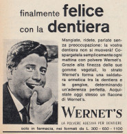 WERNET'S La Polvere Adesiva Per Dentiere - 1964 Pubblicità - Vintage Ad - Reclame