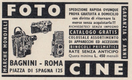 Foto Cine Bagnini - Roma - 1964 Pubblicità Epoca - Vintage Advertising - Werbung