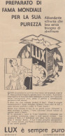 Detersivo LUX - 1931 Pubblicità Epoca - Vintage Advertising - Reclame
