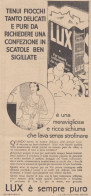 Detersivo LUX - 1931 Pubblicità Epoca - Vintage Advertising - Reclame