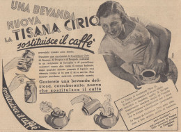 La Nuova Tisana CIRIO Sostituisce Il Caffé - 1939 Pubblicità - Vintage Ad - Publicidad