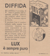 Detersivo LUX - 1931 Pubblicità Epoca - Vintage Advertising - Reclame