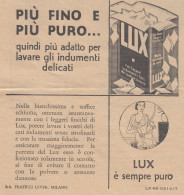Detersivo LUX - 1931 Pubblicità Epoca - Vintage Advertising - Werbung