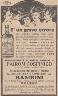 Ricostituente PAIROM FOSFINICO - 1931 Pubblicità - Vintage Advertising - Reclame