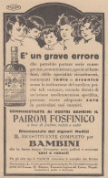 Ricostituente PAIROM FOSFINICO - 1931 Pubblicità - Vintage Advertising - Reclame