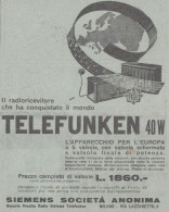 Radioricevitore TELEFUNKEN 40 W - 1930 Pubblicità - Vintage Advertising - Reclame