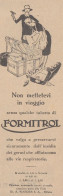 Non Mettetevi In Viaggio Senza FORMITROL - 1930 Pubblicità - Vintage Ad - Reclame