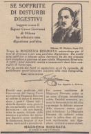 Magnesia Bisurata - Sig. Croce Giovanni Di Milano - 1930 Pubblicità Epoca - Publicidad