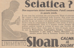 Linimento SLOAN Calma Il Dolore - 1930 Pubblicità - Vintage Advertising - Publicités