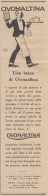 OVOMALTINA - Figura Cameriere - 1930 Pubblicità - Vintage Advertising - Reclame