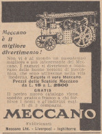 MECCANO è Il Miglior Divertimento - 1930 Pubblicità  - Vintage Advertising - Publicidad