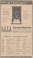 Radioricevitori S.I.T.I. - 1932 Pubblicità Epoca - Vintage Advertising - Publicités
