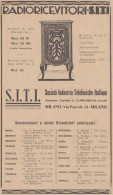Radioricevitori S.I.T.I. - 1932 Pubblicità Epoca - Vintage Advertising - Werbung