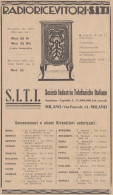 Radioricevitori S.I.T.I. - 1932 Pubblicità Epoca - Vintage Advertising - Publicités