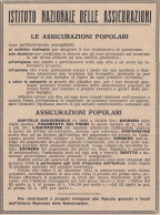Istituto Nazionale Delle Assicurazioni - 1934 Pubblicità  - Vintage Ad - Werbung