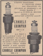 Candele CHAMPION Tipo A 25 E 3 X - 1930 Pubblicità - Vintage Ad - Advertising