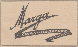 MARGA Crema Per Calzature In 8 Colori - 1930 Pubblicità Epoca - Vintage Ad - Werbung