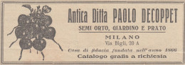 Semi Orto Antica Ditta Paolo Decoppet - 1930 Pubblicità Epoca - Vintage Ad - Reclame