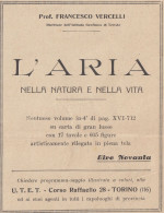 Prof. Vercelli - L'aria Nella Natura E Nella Vita - 1933 Pubblicità Epoca - Advertising