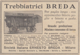 Trebbiatrici BREDA - 1930 Pubblicità Epoca - Vintage Advertising - Advertising