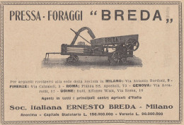 Pressa Foraggi BREDA - 1930 Pubblicità Epoca - Vintage Advertising - Werbung