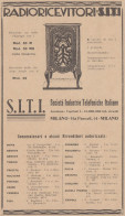 Radioricevitori S.I.T.I. - 1931 Pubblicità Epoca - Vintage Advertising - Werbung