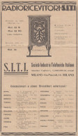 Radioricevitori S.I.T.I. - 1931 Pubblicità Epoca - Vintage Advertising - Advertising