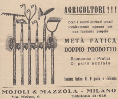 Attrezzi Agricoli Mojoli & Mazzola - Milano - 1931 Pubblicità - Vintage Ad - Advertising