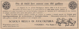 Scuola Belga Di Avicoltura - Voghera - 1931 Pubblicità Epoca - Vintage Ad - Reclame