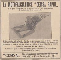 Motofalciatrice CEMSA Rapid - 1931 Pubblicità Epoca - Vintage Advertising - Werbung