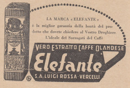 ELEFANTE Vero Estratto Caffé Olandese - 1931 Pubblicità - Vintage Ad - Publicidad